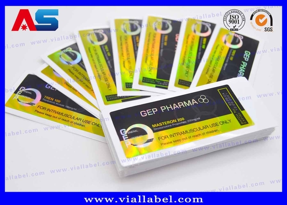 Altın / Gümüş Folyo Etiketler 5ml Peptid Şişesi Etiketleri Mat Laminasyon Şişe Etiket Yapımcısı İlaç için