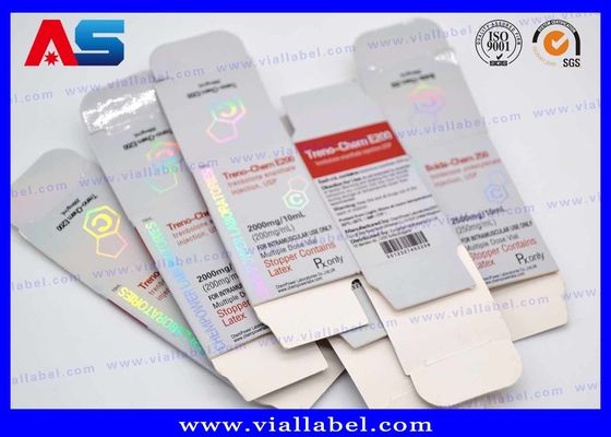 Ücretsiz Tasarım Testi Enanthate Özel Baskılı Antik 10 ml Flakon Kutuları Gümüş Hologram Baskı