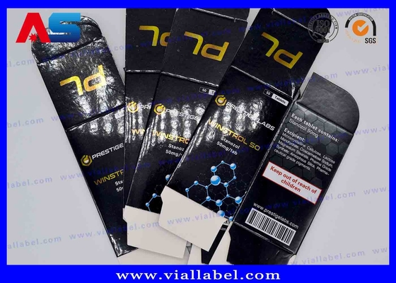 İlaç Depolama 10ml Şişe Kutuları Beden geliştirme Karton Hologram Lazer Baskı Yapışkan Etiketle Enanthate Kağıt Kutuları