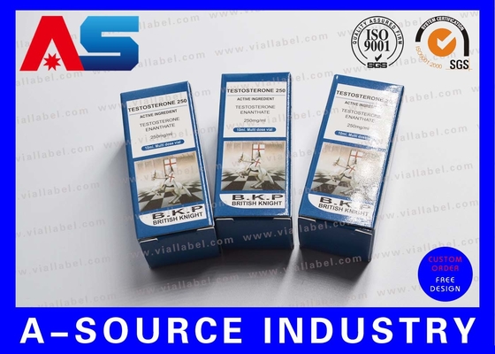Su geçirmez katlanabilir enjekte edilebilir kağıt kutuları cam şişeler 10ml özel logo ilaç ambalaj kutuları