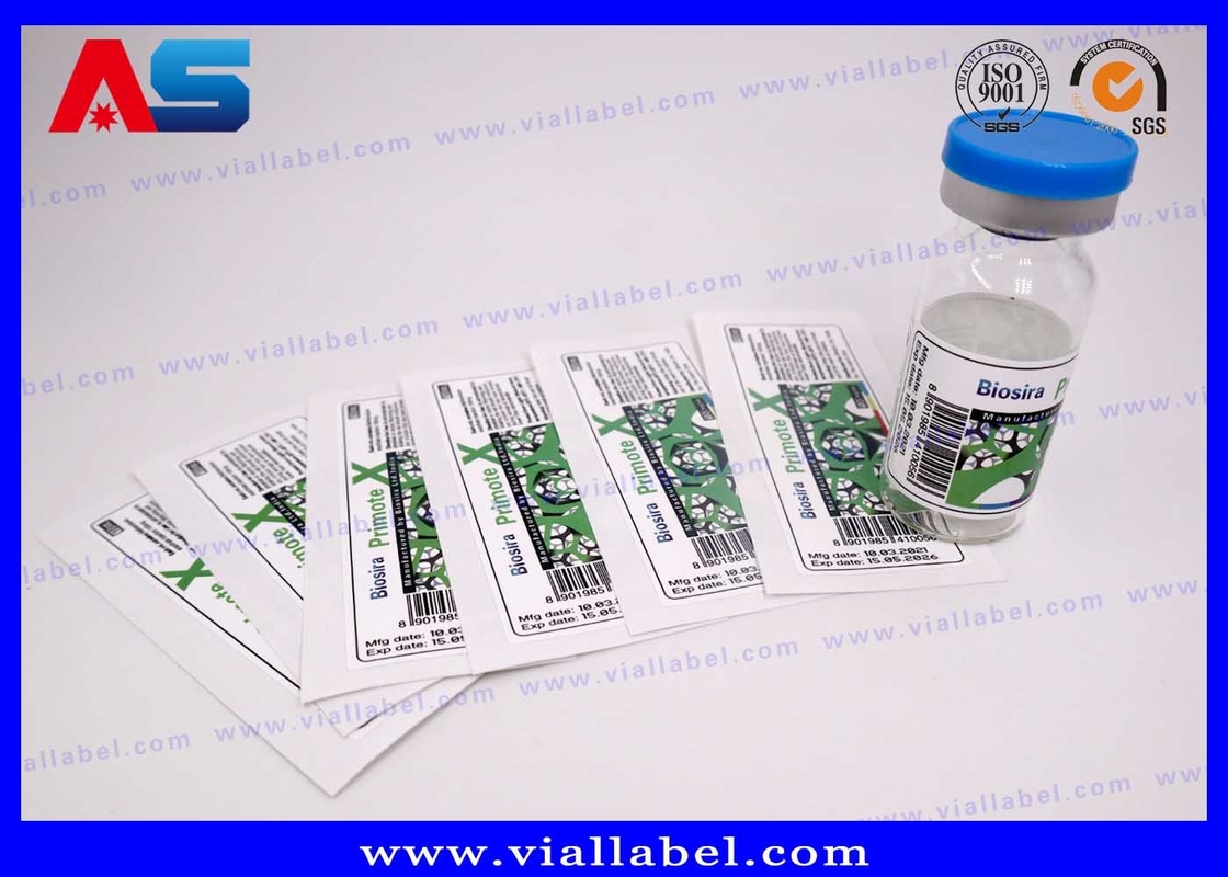 CMYK Beyaz İnci Film 10ml Şişe Etiketi Enjeksiyon Şişeleri için özel 10ml şişe etiketleri