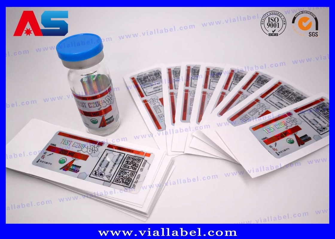 CMYK Peptid Flakon Etiketleri İlaç İçin Cam Şişe Etiket Baskı Fabrikası Su geçirmez Güçlü yapıştırıcı