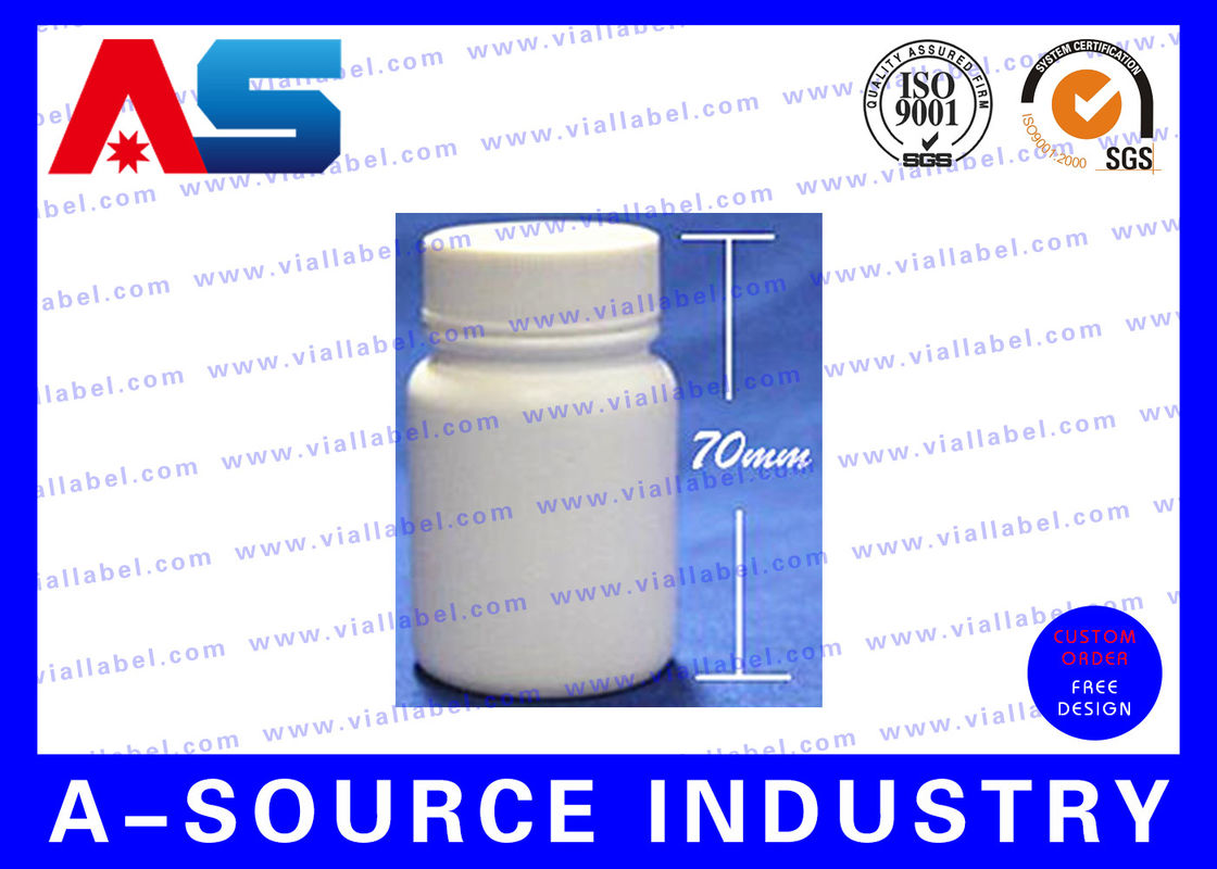 60ml PE Kapsül Plastik Hap Şişeleri Koruma Duyarlı Mühürlü 70mm * 27mm Plastik ilaç şişeleri