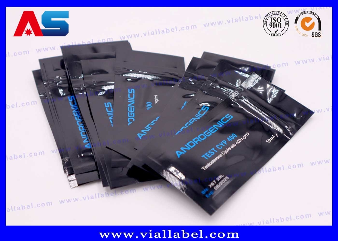 Siyah Baskı Alüminyum Folyo Çanta 10 ml şişe için Androgenics Test Cyp 10 ml şişe