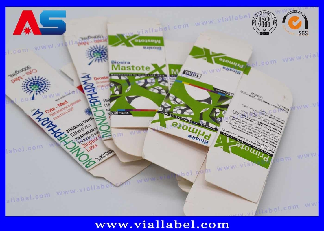 Bio Pharma Enjeksiyon Yağları için 10 ml şişe Kutusu Cam Şişeler Paket Özel Ücretsiz Tasarım Güvenli Nakliye