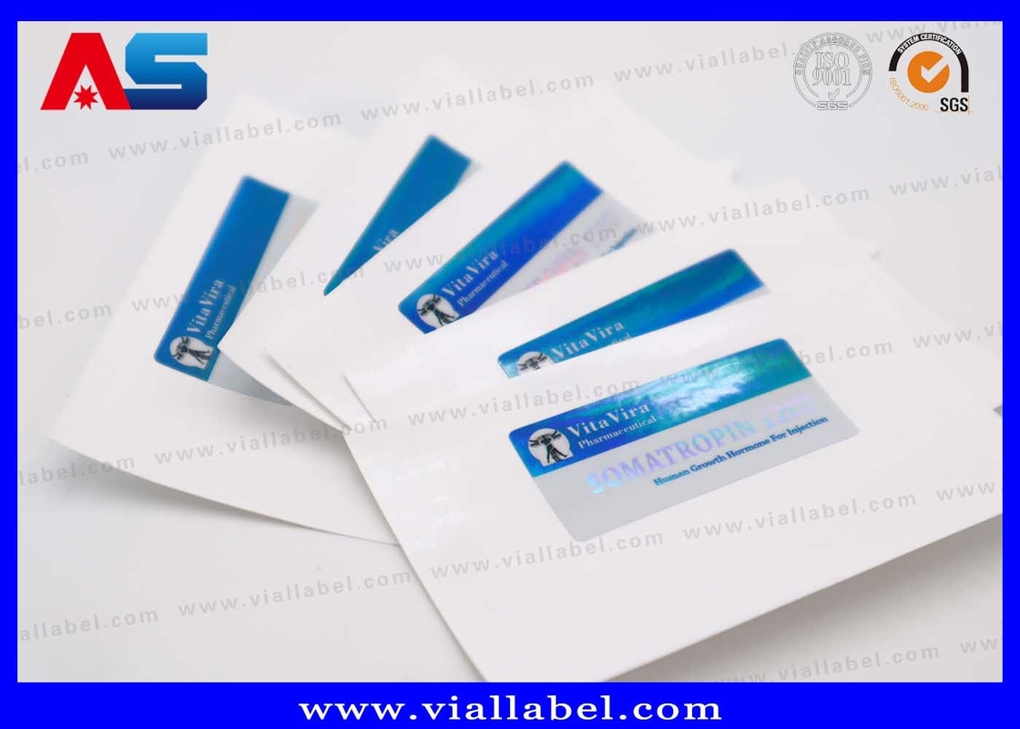 Küçük Şişe Hcg Yapıştırıcı 2ml Şişe Etiketi Metal Mavi Renk Eczane Kullanımı