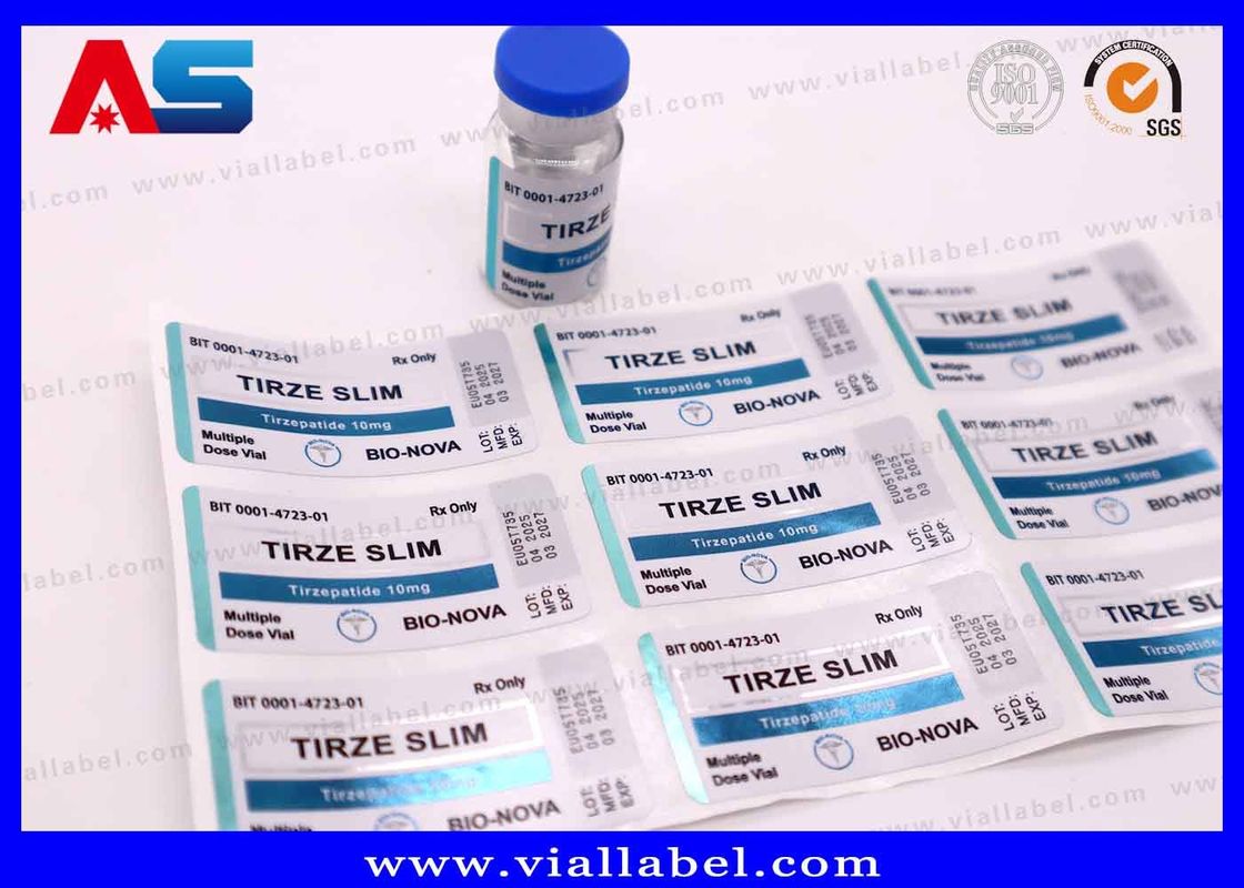 3ml Şişe Dikkate Alın peptides Etiketleri Cam Şişe Baskı için UV Matt Metal Folyo Baskı