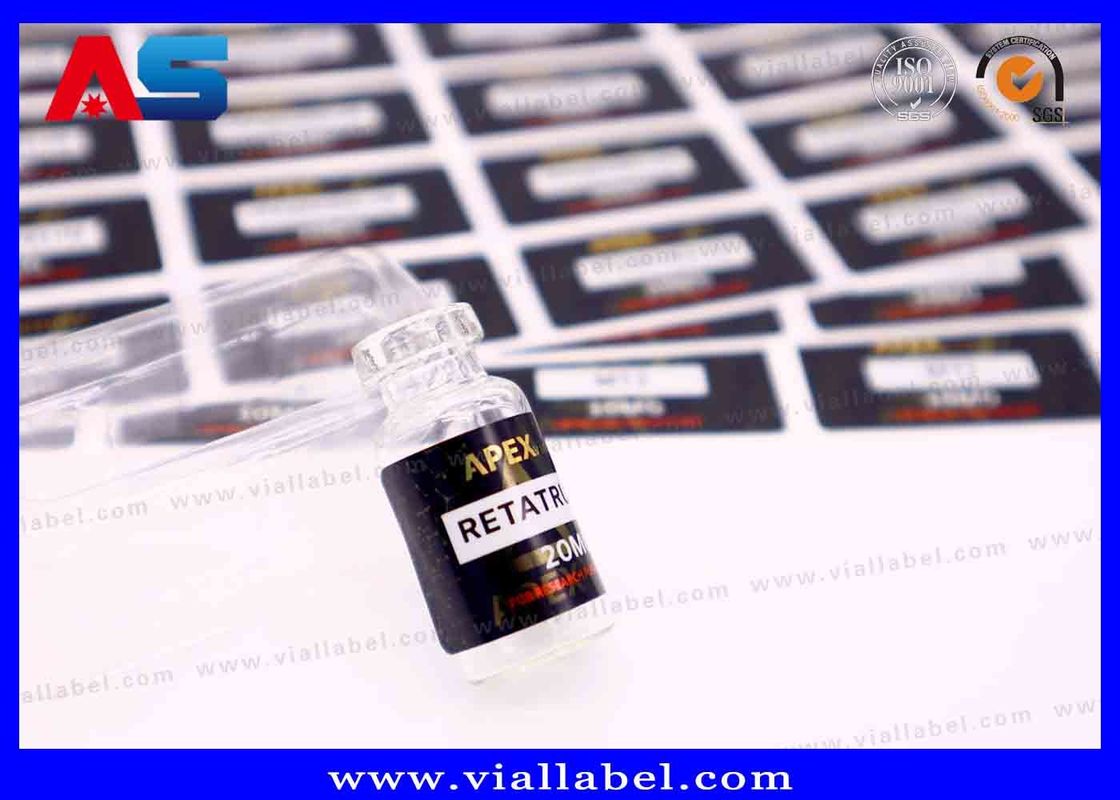 Enjeksiyon Yağları İçin Beyaz İnci Film Küçük Şişe Etiketi Çıkartmaları, Hcg Flakon Etiketleri Özelleştirilmiş Logo Baskısı