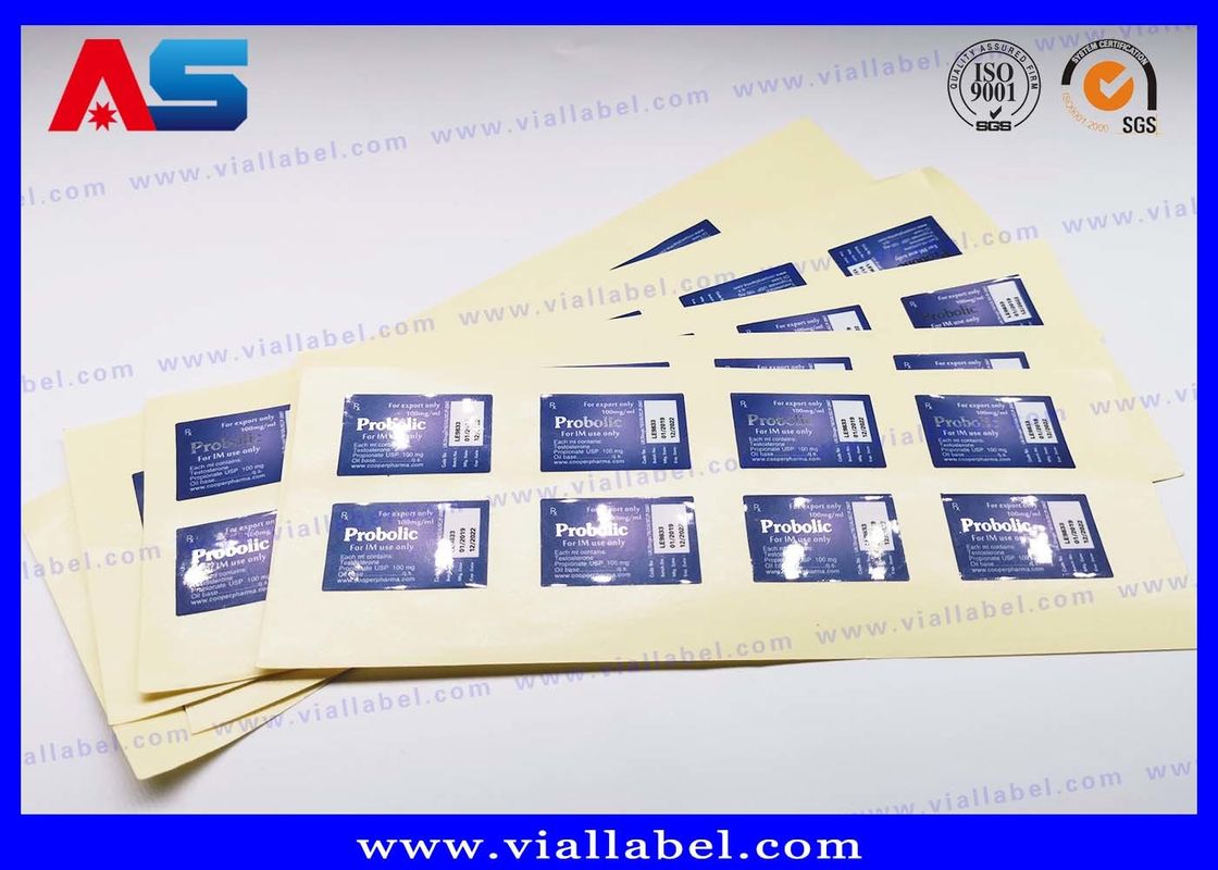 Altın / Gümüş Folyo Etiketler 5ml Peptid Şişesi Etiketleri Mat Laminasyon Şişe Etiket Yapımcısı İlaç için