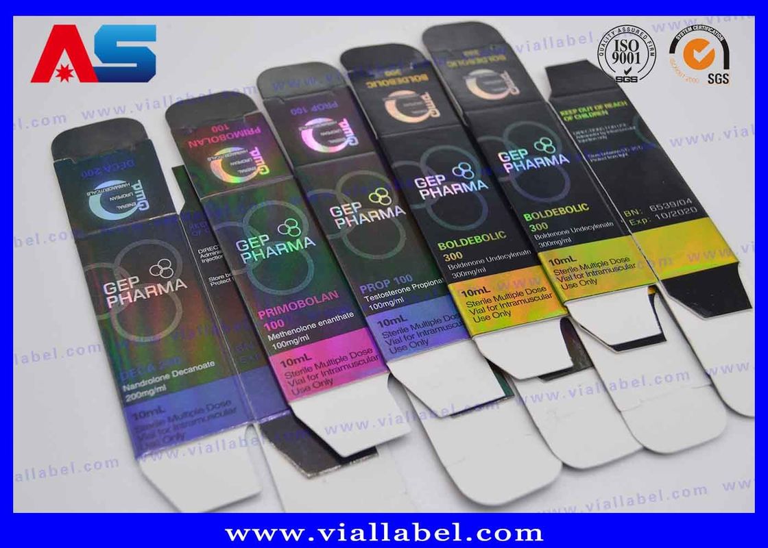 Gep Pharma 10ml Cam Viyole 300g Kağıt Baskılı Paket Kutusu Vücut geliştirme viyole kutuları