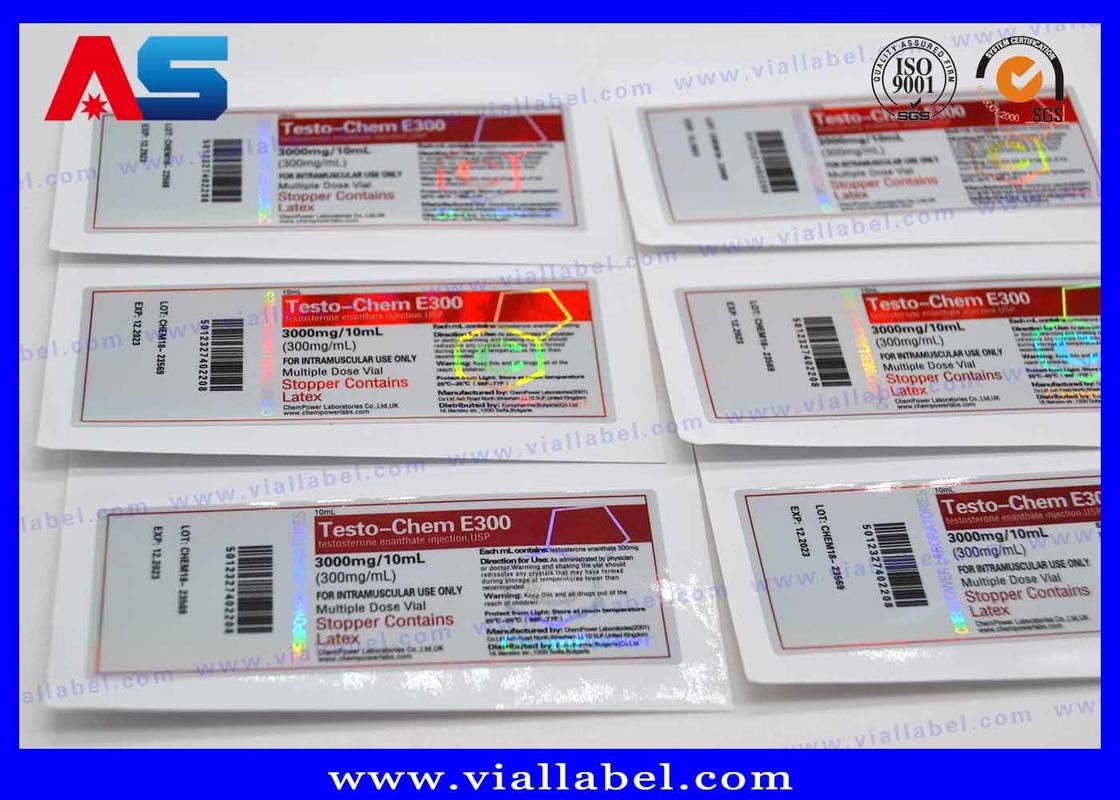 Parlak Kaplama Propiyonat Peptid Şişe Etiketleri ve Kutuları