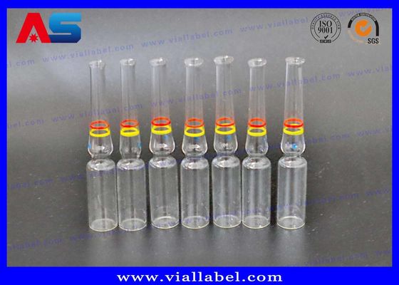 Parlak Şeffaf Renkli Cam 1ml / 3ml / 5ml Ampule Dekoreli Yüzüklerle