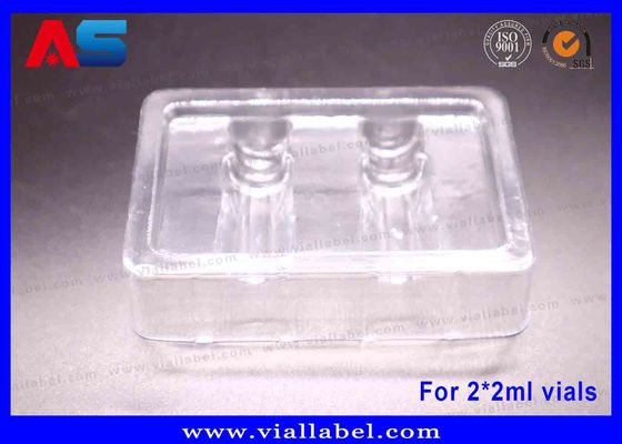peptides Paket Blisterleri, 2 adet 2ml'lik flakon tutan plastik tepsiler, 50um kalınlığında çevre dostu malzeme