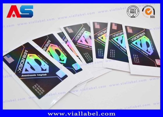 Anabolik Peptit özel etiket etiketleri için Lazer Hologram Baskı Yapıştırıcı 10ml Etiketler ve Kutular